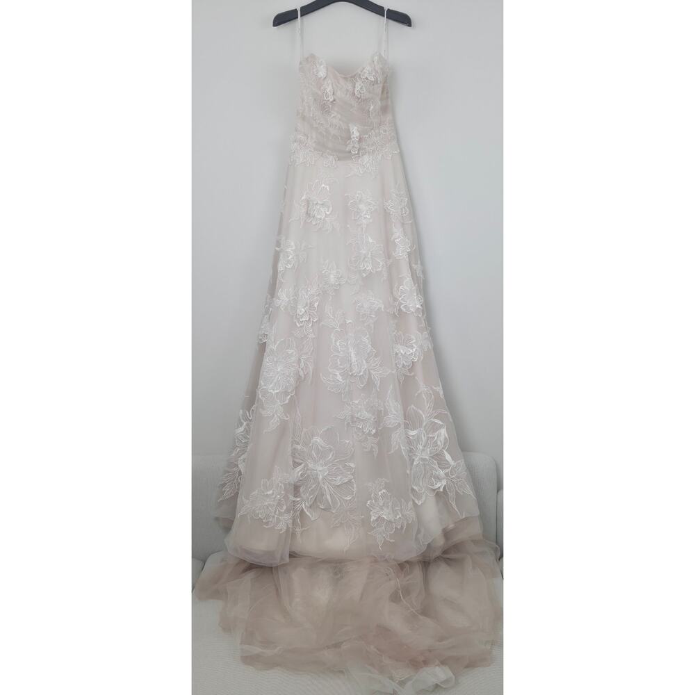 WATTERS Arien Ivory 3D Floral Corset Ball Gown Wedding Dress 14 NWT - Picture 2 of 16